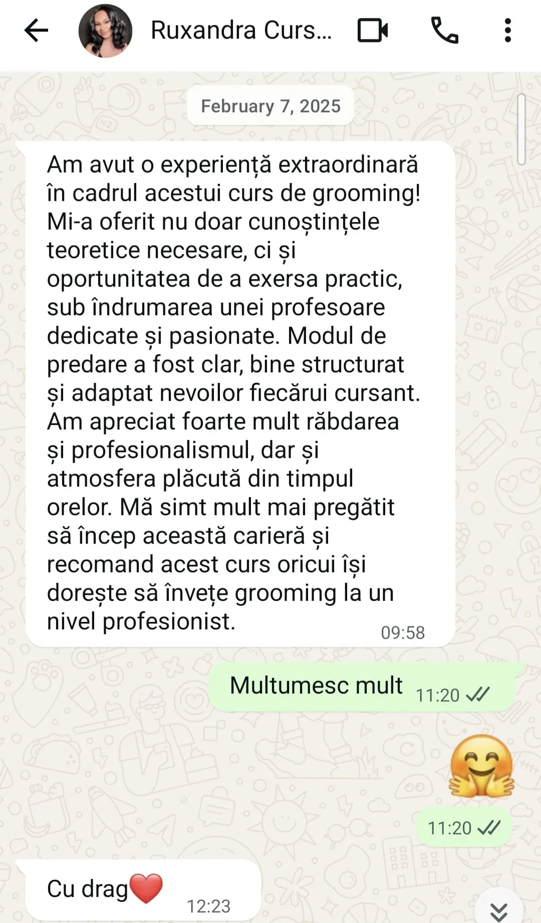 Recenzie absolvent curs coafor canin